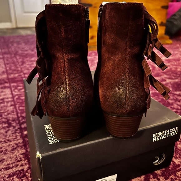 Kenneth Cole Raw-dy purple/burgundy suede fringe boot - Picture 4 of 5